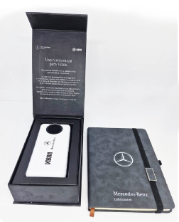 Kit promocional premium Mercedes-Benz e Vibra em embalagem personalizada