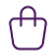 Ícone de bolsa ou ecobag em linha roxa, simbolizando sacolas, acessórios ou embalagens ecológicas.