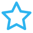 Ícone de estrela em linha azul, simbolizando valor, qualidade ou destaque.