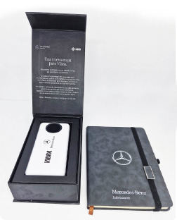 Kit promocional premium Mercedes-Benz e Vibra em embalagem personalizada